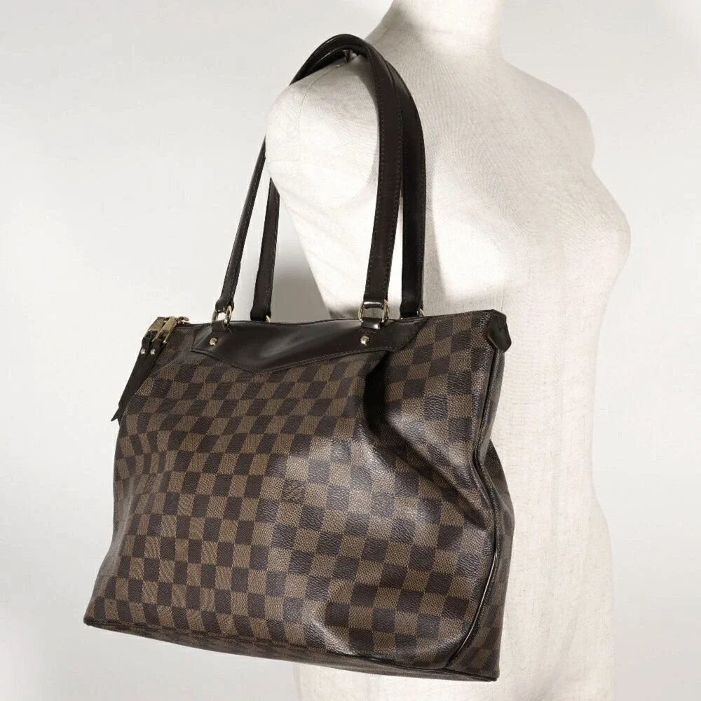 LOUIS VUITTON Authentic Brown Damier Canvas Shoulder Bag